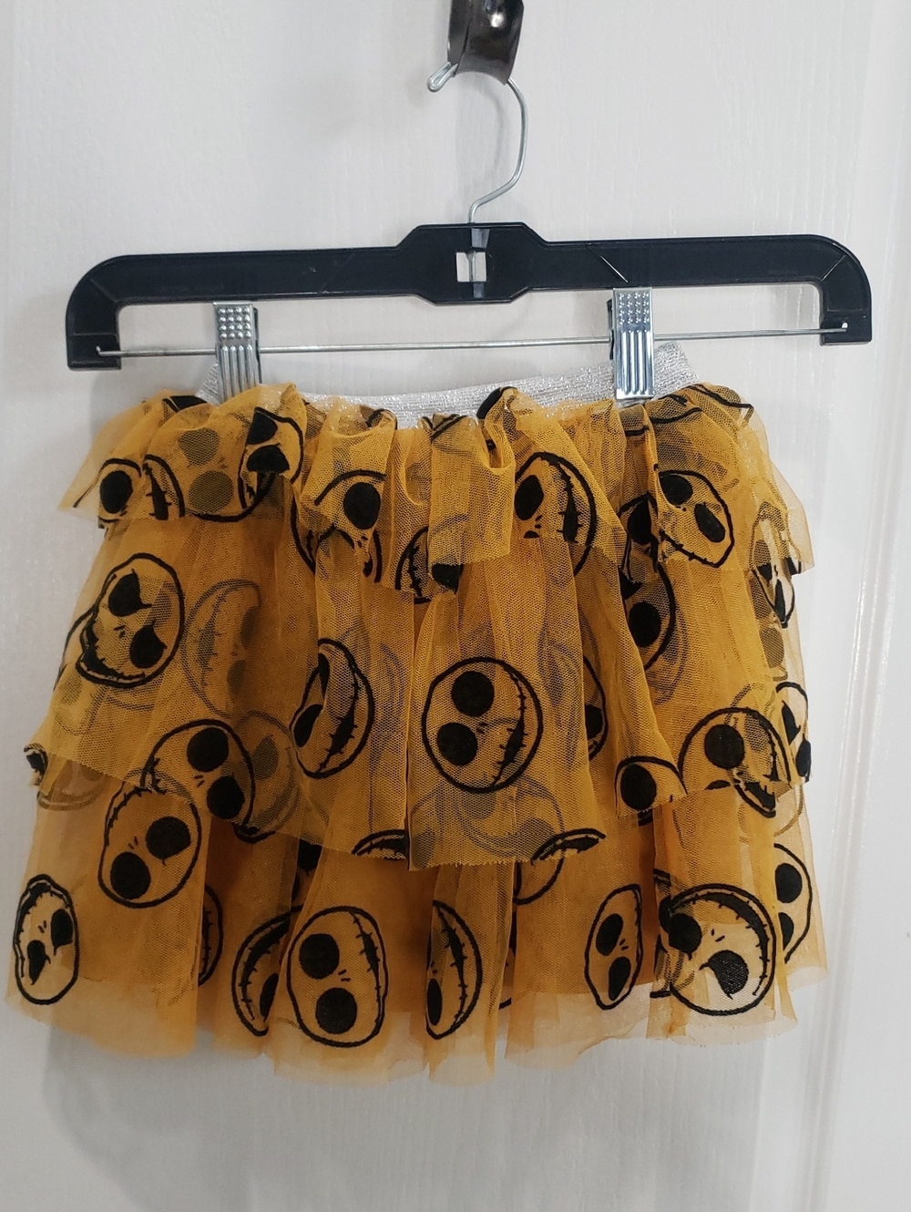 Disney's The Nightmare Before Christmas Jack Skellington Face Skirt Mustard 5T